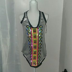 KAS New York Multi Colored Sleeveless Shirt